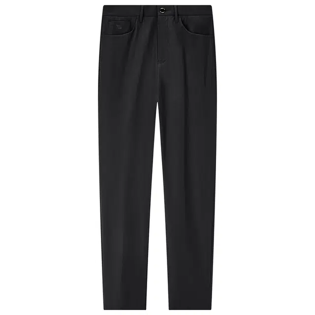 九牧王男裤专家 简约日常百搭舒适纯色基础款休闲裤 男款 黑色