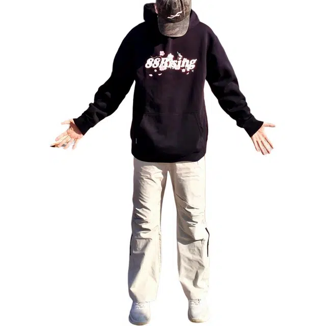 八哥 中腰直筒防风防水显高显瘦百搭宽松户外通勤运动登山潮流抽绳伞兵休闲裤 男女同款 杏色