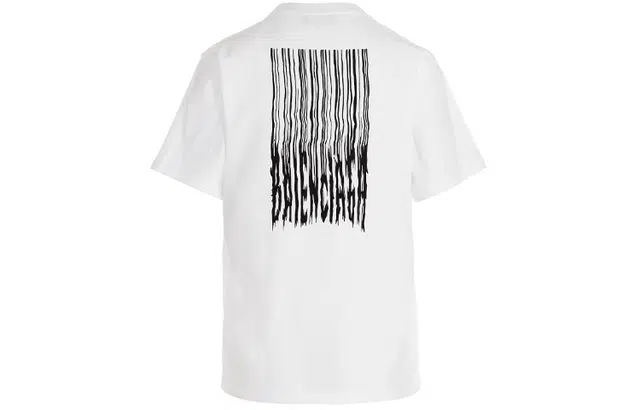 Balenciaga Barcode Print Ribbed Knit T-Shirt