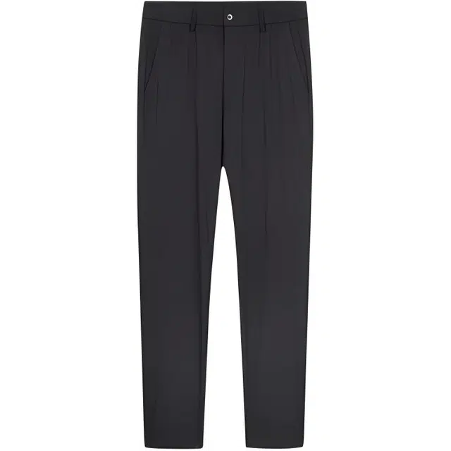 才子 纯色中腰拉链高弹修身直筒休闲裤 男款