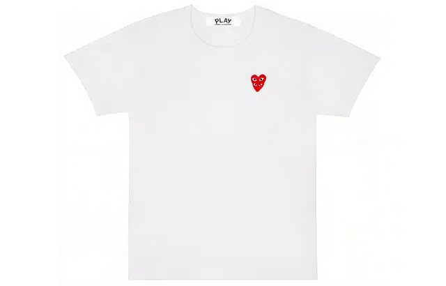 CDG Play Double Red Heart T-Shirt White