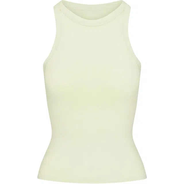 SKIMS COTTON JERSEY CREW NECK TANK PISTACHIO