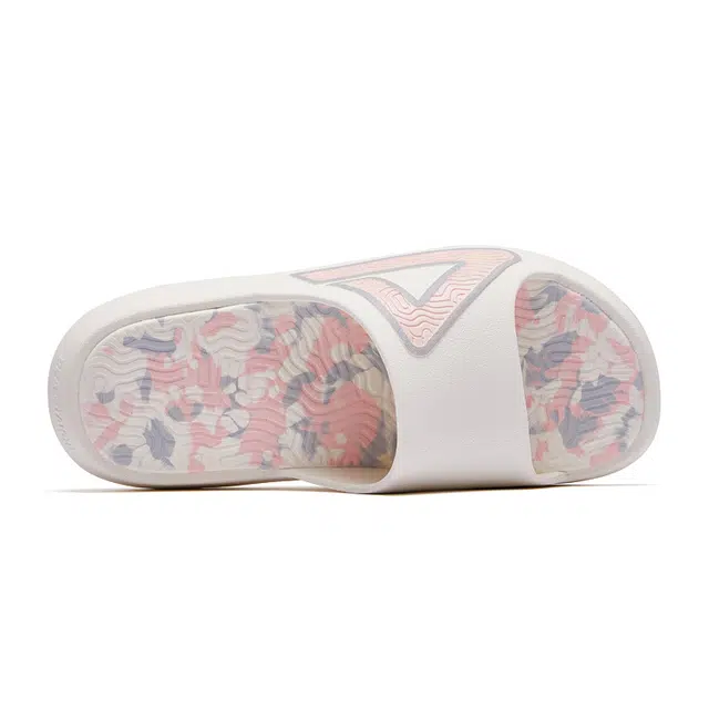 匹克 态极经典拖 牛奶咖啡 运动休闲百搭 时尚舒适潮流 静音防滑防磨一字拖鞋 男款 帆布白色粉