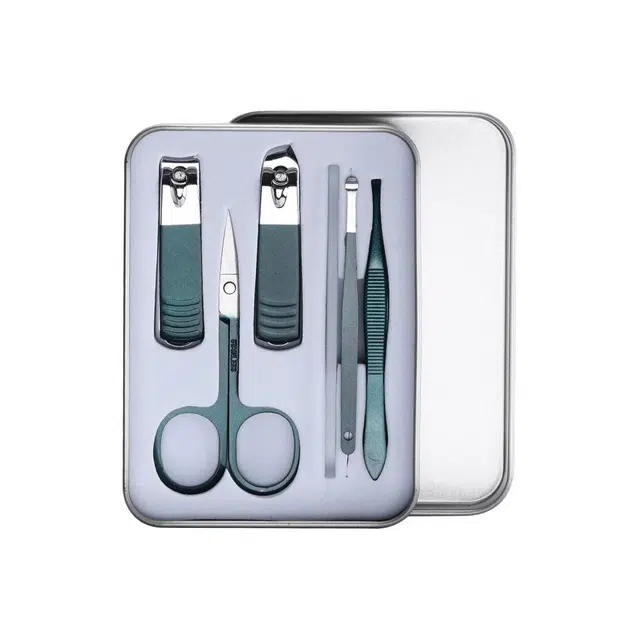 馨枕居 挖耳勺指甲锉眉夹修甲套盒 防飞溅 六件套