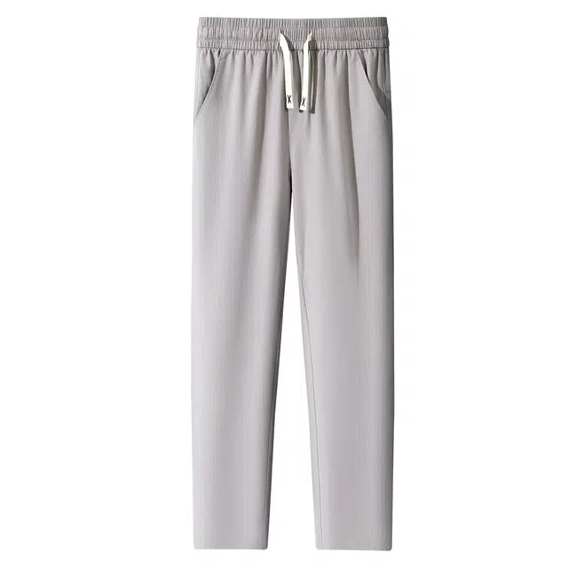 红豆 凉感透气亚麻舒适纯色宽松直筒轻商务日常百搭长裤西裤休闲裤 男款