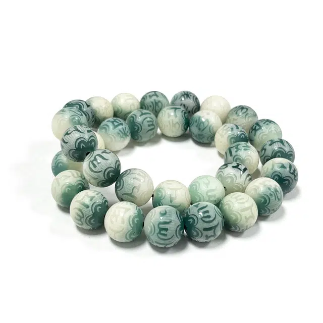 琉堇 六字箴言吉祥如意福气满满转运天珠#好运 青青子衿新中式国风招财绕指柔日常文玩盘玩复古灵珠念珠 菩提根 手串 男女同款情侣款