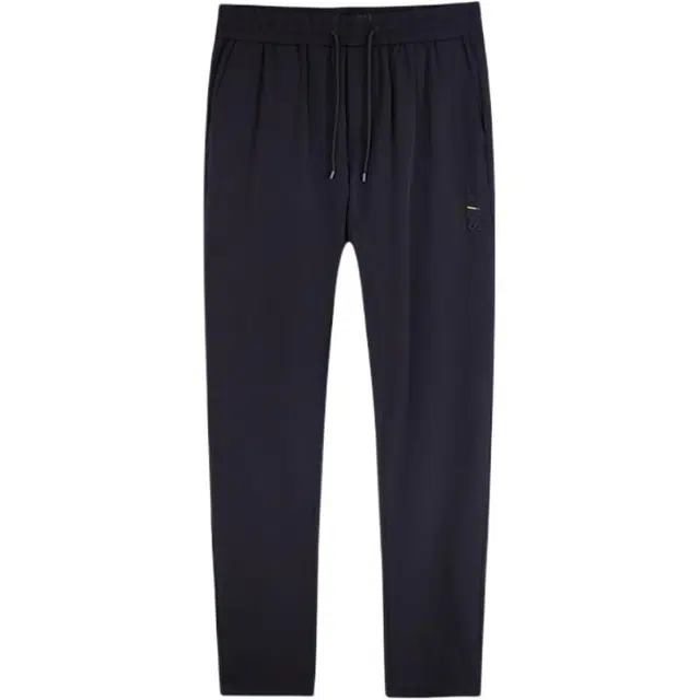 才子 纯色修身直筒休闲裤 男女同款 黑色