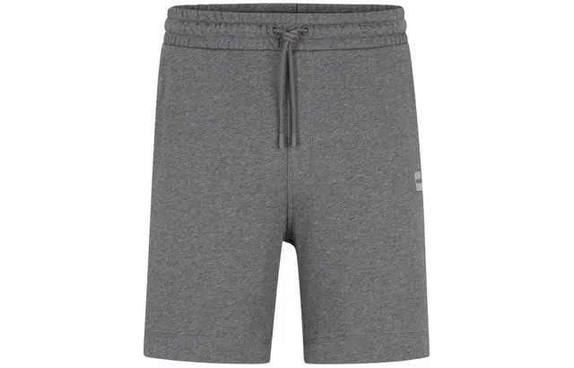 HUGO BOSS Cotton-Terry Regular-Fit Shorts With Logo Badge