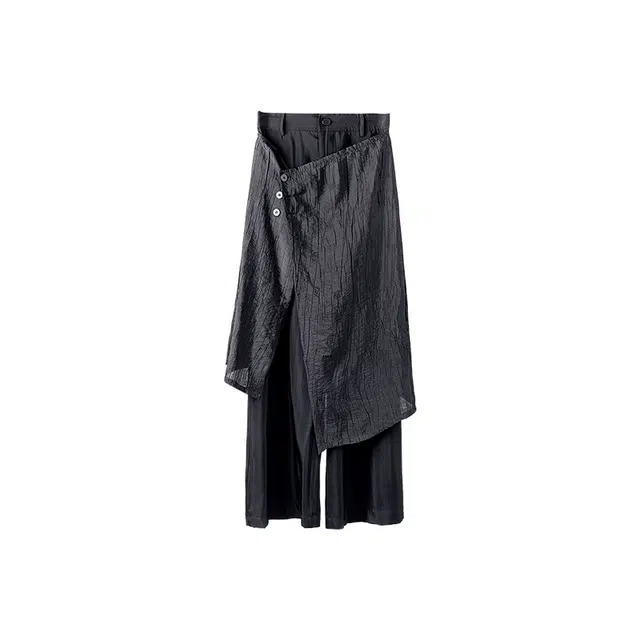 幻象者 原创设计双层直筒裤裙长裤休闲裤 男女同款 黑色