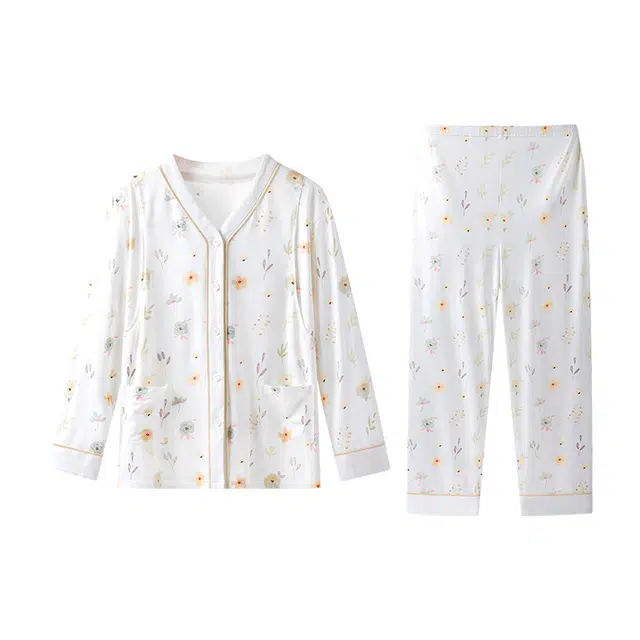 英氏 家居服产后月子服舒适休闲睡衣套装 女款 白色