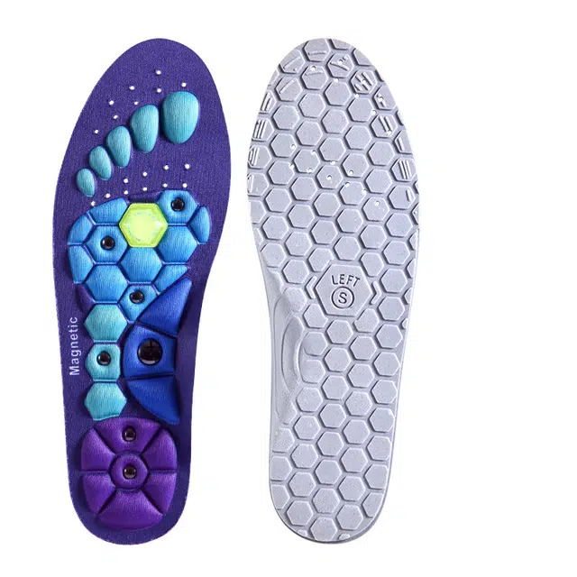 足印部落 磁疗按摩脚底经络疏通按摩久站防痛不累脚足底穴位按摩透气吸汗防臭 高弹大力棉 鞋垫 男女同款情侣款