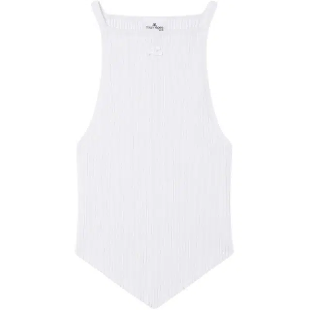 COURREGES SS24 POINTY RIB KNIT TANK TOP Mist