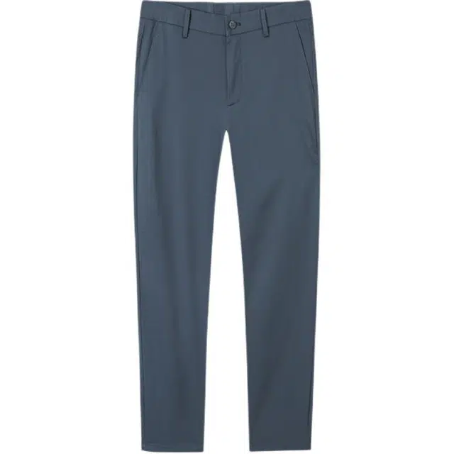 才子 纯色直筒中腰修身微弹长裤休闲裤 男款 灰蓝色