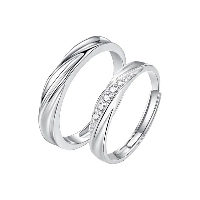 希缘 爱意缠绵 简约轻奢小众设计高级感开口可调节 合金 戒指 男女同款情侣款