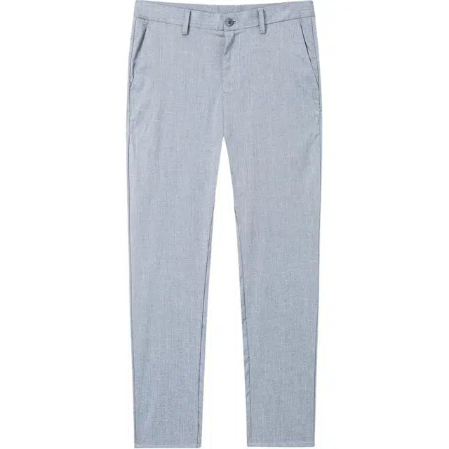 才子 舒弹系列 纯色微弹修身中腰直筒长裤休闲裤 男款 灰色