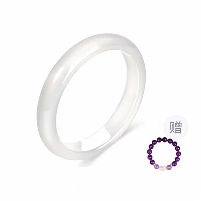 尚仟伊 【纯净能量】国风白月光白幽灵美人镯 温润素雅百搭显白 招财磁场 净化霉运#好运天然 白水晶 手镯 女款