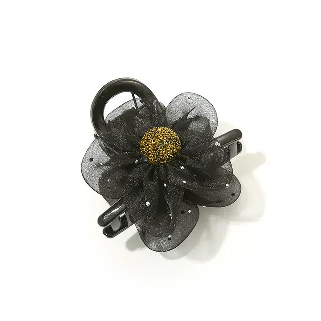 如花梦 水钻花朵高级感气质高马尾后脑勺 网纱 发夹 女款