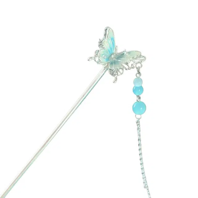 【雨后蝴蝶】 指尖瑰宝 国风清冷感仙气飘飘发饰个性盘发新中式气质优雅发钗 合金 发簪 女款