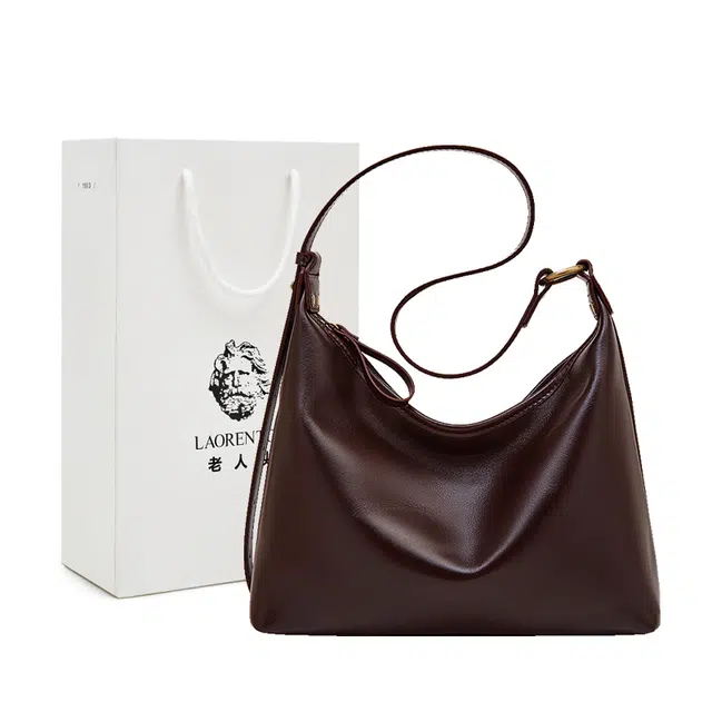 老人头 时尚高级感气质百搭通勤 牛皮 单肩包 女款 多色