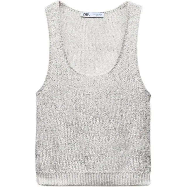 ZARA Sleeveless Knit Top Grey