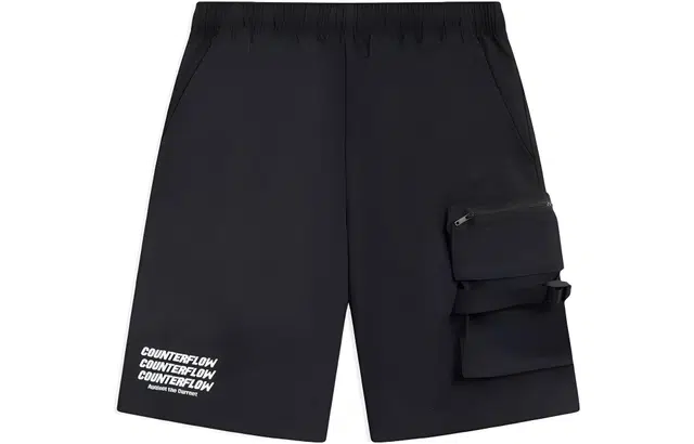 李宁 字母印花直筒运动短裤 男款 黑色