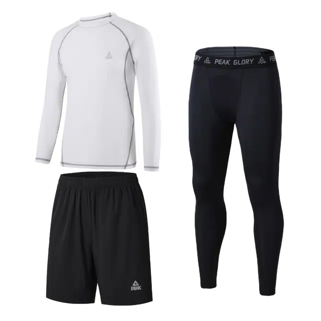 匹克 运动跑步训练健身套装 三件套 男款