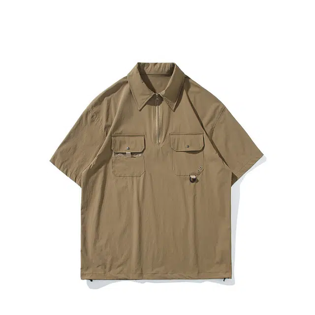 欧路得 简约百搭舒适透气休闲短袖衬衫 男款