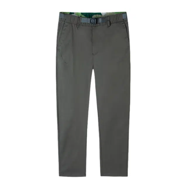 才子 中腰修身微弹直筒九分休闲裤 男款 军绿色