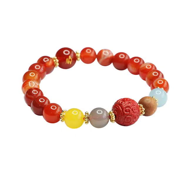 岁月静好 新中式小众设计简约无线高级感单圈盘玩串珠手饰 鸿运当头本命年转运珠 增强魅力好寓意#好运 玛瑙 手串 男女同款情侣款