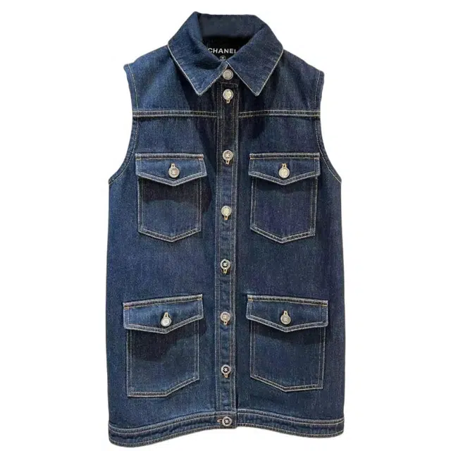 CHANEL 24 Early Spring Sleeveless Vest Navy