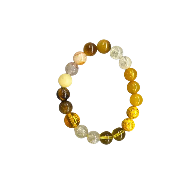 迈奇的礼物 好运自然黄虎眼石五行补土缺土天然 黄水晶 手串 男女同款情侣款