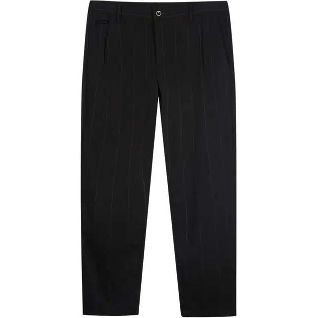 才子 弹力垂顺亲肤舒适字母标竖条纹休闲裤 男款 黑色