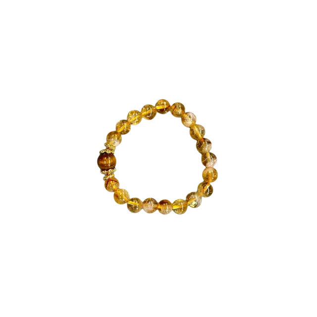 迈奇的礼物 好运自然招财串珠天然 黄水晶 手串 男女同款情侣款