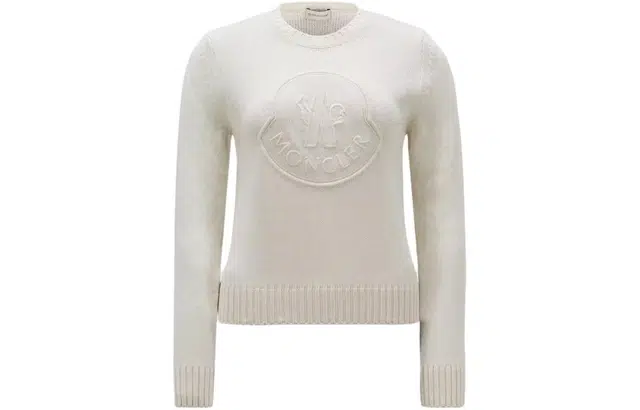 Moncler Embroidered Logo Cashmere Wool Jumper