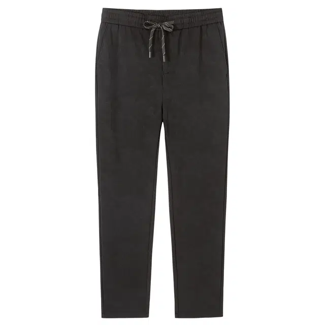 才子 竖条纹暗提花微弹修身透气休闲裤 男款 黑色