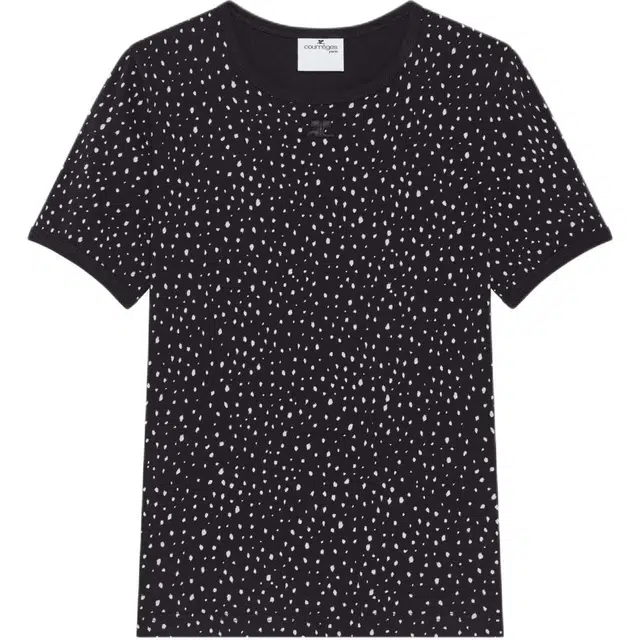 COURREGES SS25 MEDUSA PRINTED CONTRAST T-SHIRT T Black