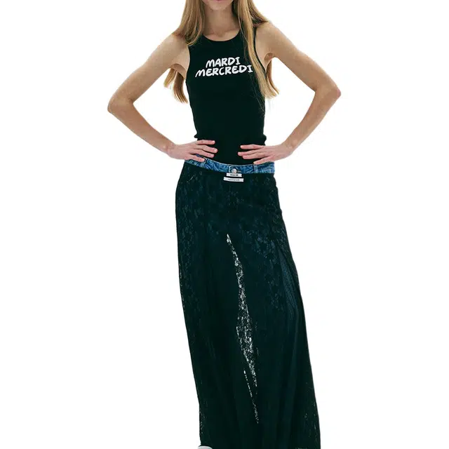 MARDI MERCREDI SS25 TANK RACER BRUSH LOGO_BLACK WHITE