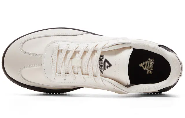 匹克 复古德训风 经典 包裹性减震轻便 低帮 板鞋 女款 乳白灰