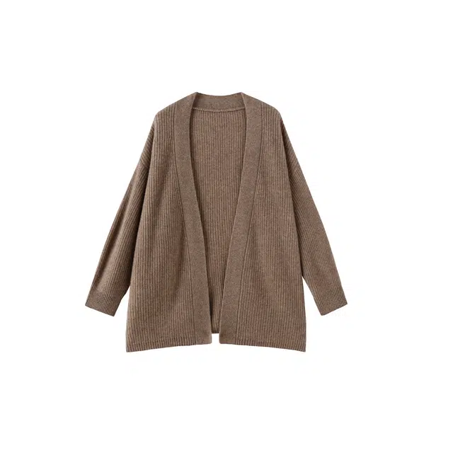 花栗鼠小姐 基础百搭纯色慵懒高级温柔中长款开衫长袖毛衣 女款