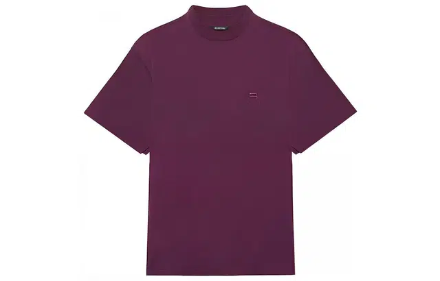 Balenciaga Logo Embroidered T-Shirt Purple