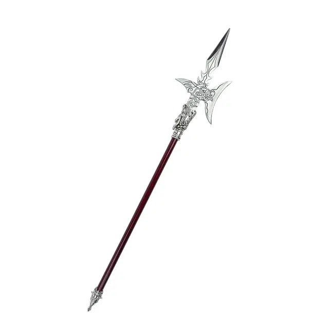 天字号 微型冷兵器 偃月刀斩龙戈龙骨戟武器摆件碳钢刃金属柄合金装未开刃 成品模型