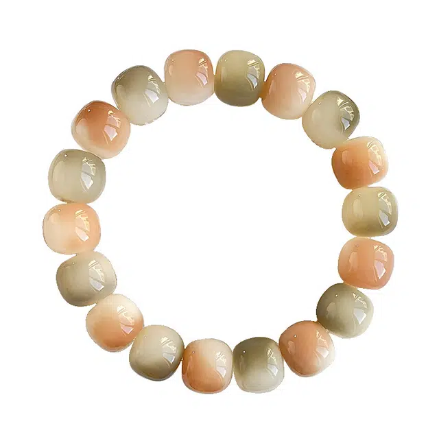 静范 新中式国风渐变转运招桃花文玩手饰  高油高密度绕指柔 小众设计款盘玩 解压神器 #好运 菩提根 手串 男女同款情侣款