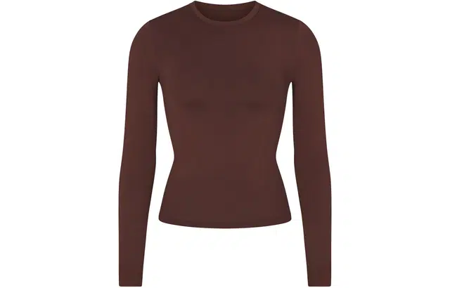 SKIMS SOFT SMOOTHING SEAMLESS LONG SLEEVE T-SHIRT T COCOA