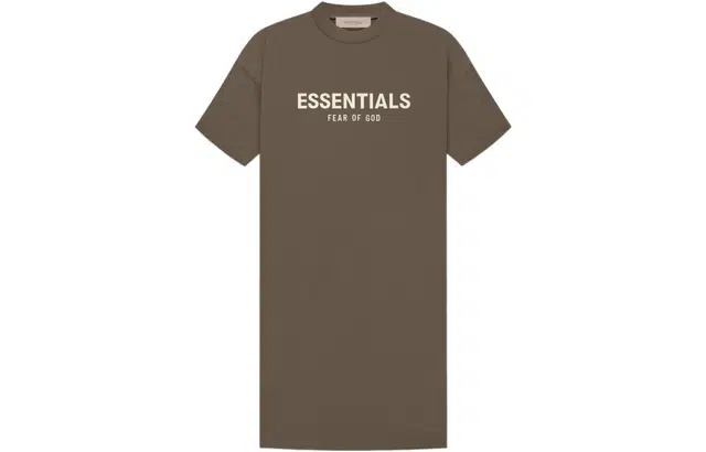 Fear of God Essentials FW22 Womens Tee Dress Wood LogoT