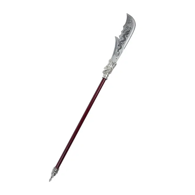 天子剑 微型冷兵器摆件 龙骨戟斩龙戈偃月刀小武器碳钢刃金属柄未开刃 成品模型