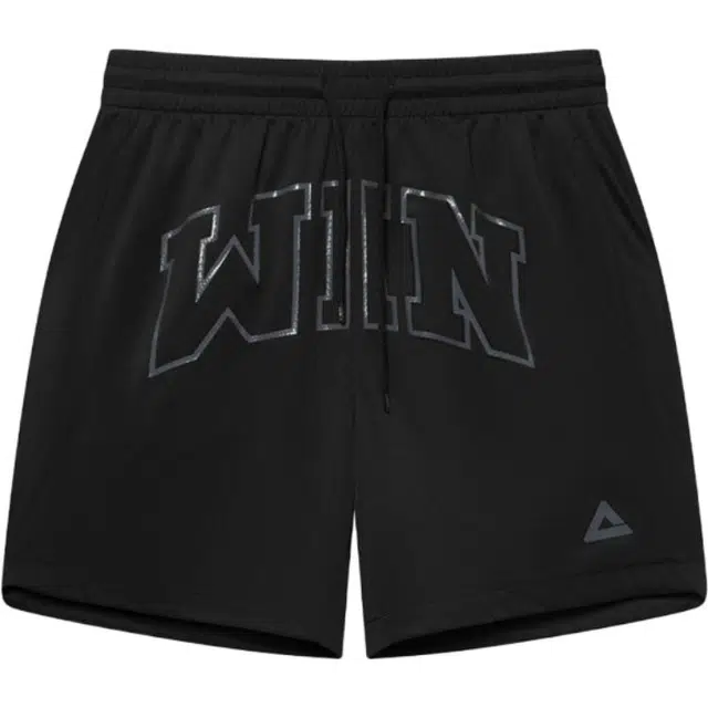 匹克 篮球文化系列 美式字母印花复古宽松亲肤透气休闲运动短裤篮球裤 男款 黑色