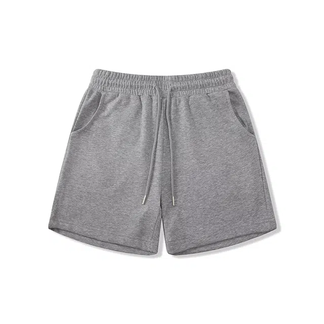 我是大卫 男士夏季健身房韩版潮流百搭宽松时尚纯色运动风休闲短裤 男款 灰色