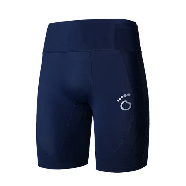 马孔多 分区压缩三口袋收纳防汗后兜半马全马运动短裤 男款 夜海蓝