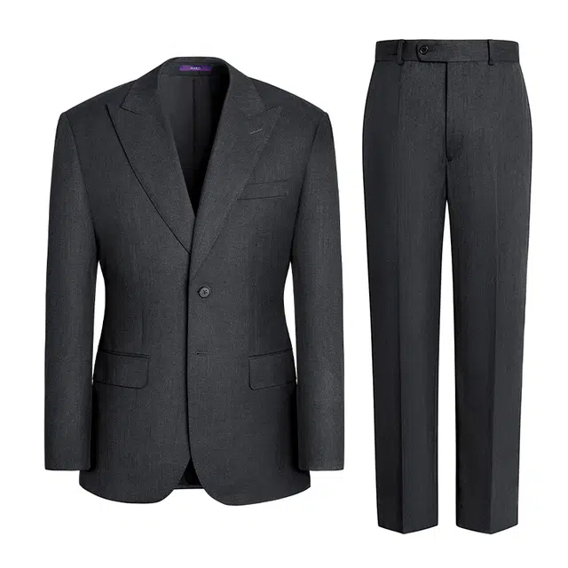 SKARO Solid Color Notch Lapel Single-Breasted Suit Set Men