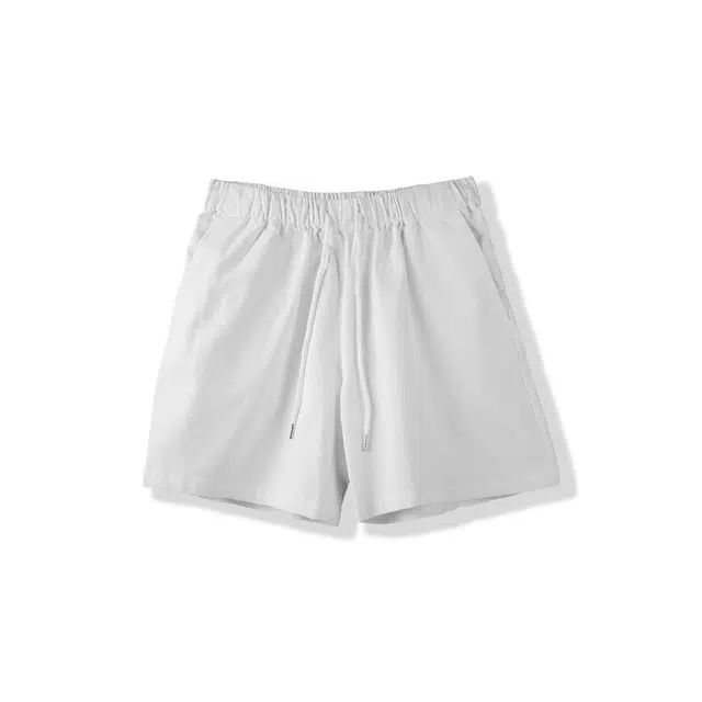 我是大卫 日系百搭速干运动纯色简约宽松休闲短裤 男女同款 白色